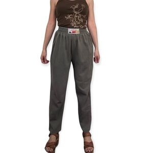 80s Sage Cotton Pants Vintage S M 24 to 28 Stretch Waist